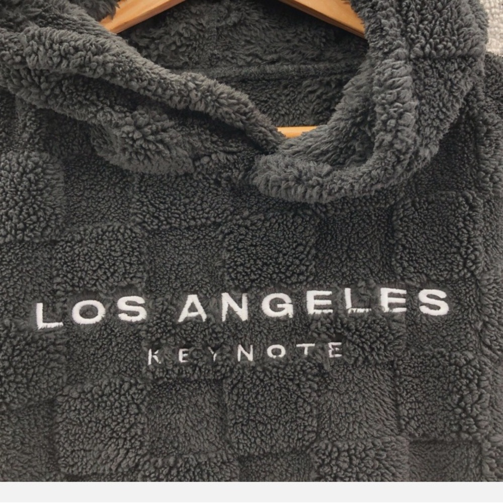 NEW PLUSH Los Angeles Cozy pull over Hoodie - Gray XXL